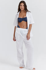 white relaxed fit trousers