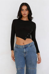 Gentle Rain Long Sleeve Top Black
