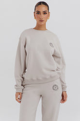 cloud cotton fleece-back crew neck sweatshirt
