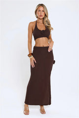 Golden Sands Halter Top Brown