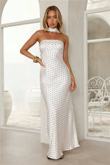 Starlight Polka Dot Maxi Dress White