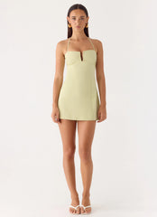 Leah Halter Mini Dress - Sage