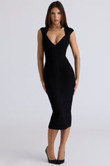 black bandage midi dress