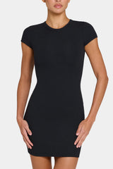 ButterCloud™ Cap Sleeve Mini Dress in Black
