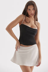black & off white underwired top