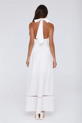 Pastel Promises Halter Maxi Dress White