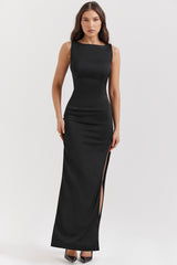 black maxi dress