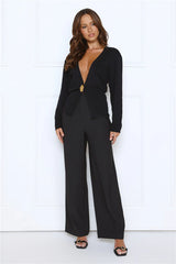 Noir Allure Knit Cardigan Black