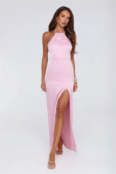 Pearl District Satin Maxi Dress Pink