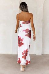 Designer Dream Strapless Mesh Maxi Dress White