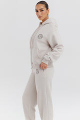 cloud cotton fleece-back zip through hoodie