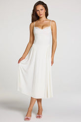 Modal Lace-Trim Midaxi Dress in White