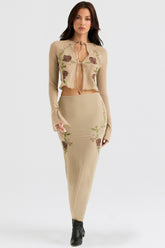artichoke floral maxi skirt