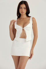 white lace trim top