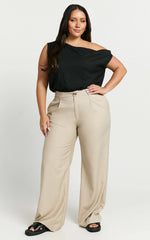 Mabel Bodysuit - Asymmetrical Neckline One Shoulder in Black
