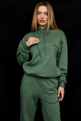moss cotton fleece-back oversized hoodie