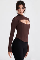 cocoa knitted corset