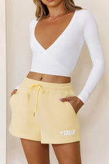 BASE Contour Ballerina Wrap Long Sleeve Crop Top White