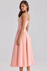peach cotton midi sundress