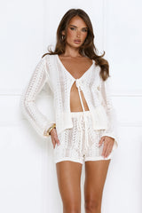 Floating Islands Knit Long Sleeve Top Cream