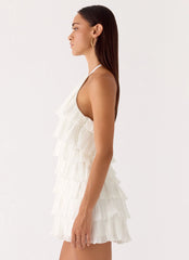 Lunar Bloom Mini Dress - Ivory