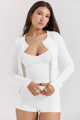 white summer knit cardigan