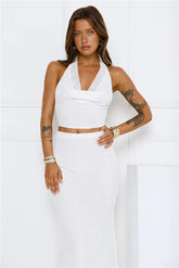 Inspo Halter Top White