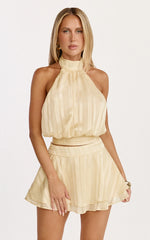 Giselle Top - Backless Halter Top in Lemon