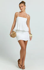 Zoe Top - Tie Strap Cami Top in White