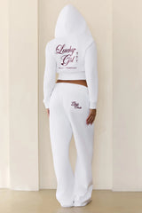 BASE Lucky Girl Zip Up Hoodie White