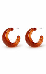 Melinda Earrings - Small Hoop Earrings in Tortoiseshell