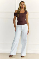 BASE Contour Luxe Form Off Shoulder Top Chocolate