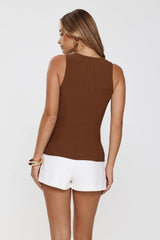 Minimalist Vibe Tailored Top Brown