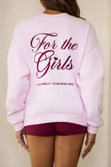BASE Girls Club Graphic Round Neck Sweatshirt Pink