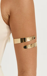 Farah Arm Cuff - Twisted Arm Cuff in Gold