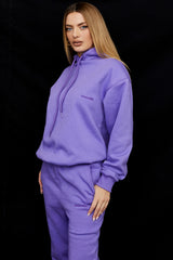 purple cotton fleece-back oversized hoodie
