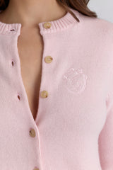 pink cashmere + wool cardigan