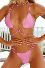 LILISROSE Rainbow Puffs Swim Top Light Pink