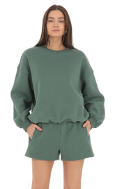 Fleece Jumper in Hunter
