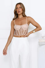 She's Dazzling Crop Top Rose Gold