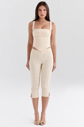 gingerbread gingham capri trousers