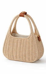 Makayla Bag - Straw Crossbody Bag in Natural