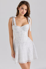 chiffon dot print mini dress