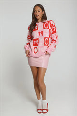 Holiday Spark Knit Sweater Pink