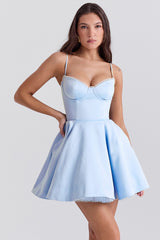 cinderella blue tulle mini dress