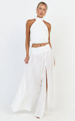 Melanie Maxi Skirt - Gathered Yoke Skirt in Cream