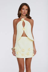 Aurora Jasmine Halter Top Lemon