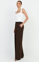 Seraphina Top - Square Neck Gathered Waist Top in Off White