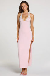 Modal Lace-Trim Maxi Dress in Baby Pink