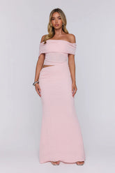 Easy Energy Off Shoulder Maxi Dress Pink
